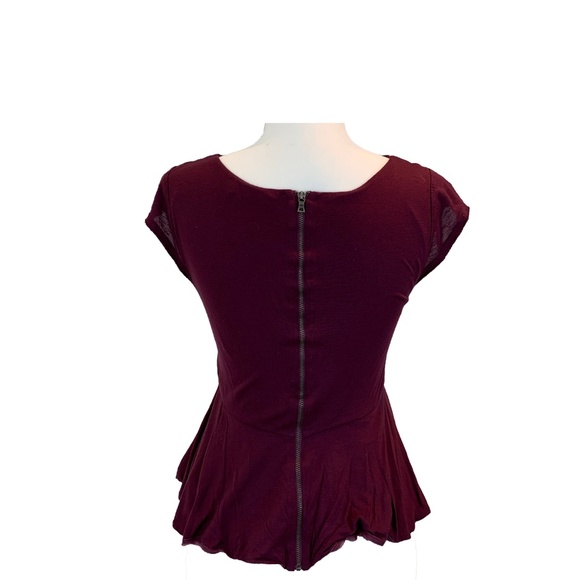 Alice and Olivia Peplum Exposed Zipper Top - Picture 2 of 5